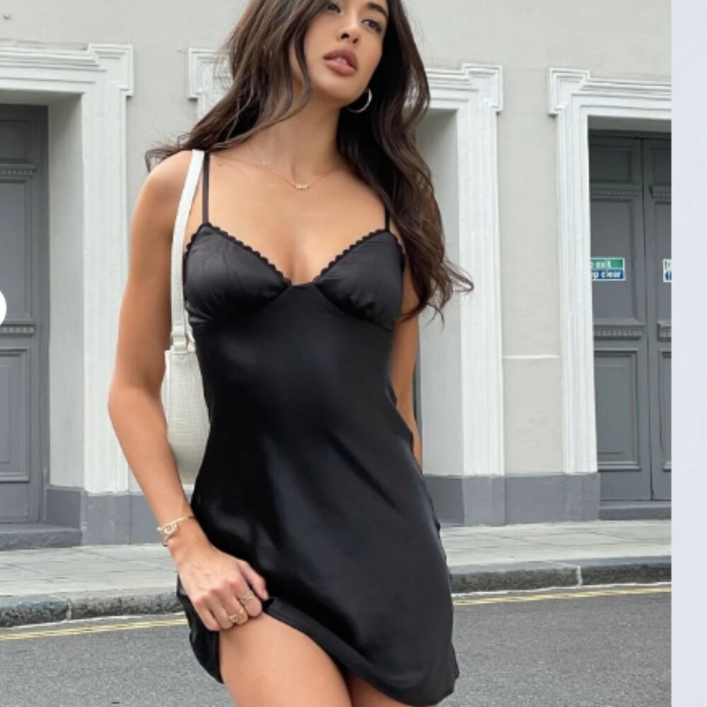 Princess Polly Roman Mini Dress Black - Size US6